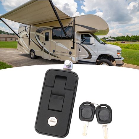 Verrou de compression accessoire RV avec clé, levier réglable, verrou de compression manuel, 95X45mm, convient aux camping-cars, remorques, fourgons aménagés et caravanes (Article n° : 2970 Noir Grand (1/5)