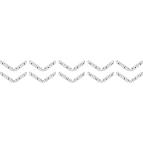 10 Pièces Jonctions en L en Alliage de Zinc pour Profilés Aluminium, Connecteurs d'Angle Intérieur pour Rainures Angulaires (1/5)