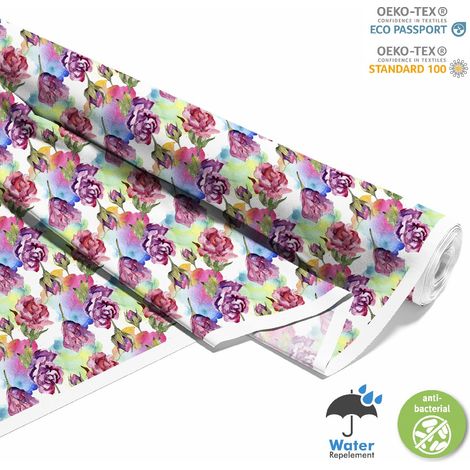 TESSUTI DECORATIVI PER ESTERNI OXFORD - Motivo fiori acquerello 3 I DX568 (1/5)