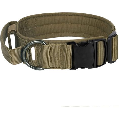 Collier Tactique Pour Chien - Nylon 1000d Avec Poignée Et Boucle Métal - Pour Dressage Et Promenade - Taille Réglable (1/5)