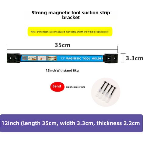 Bande magnétique puissante pour outils, autocollant magnétique, aimant pour quincaillerie, couteaux, ustensiles de cuisine, produits en fer, support magnétique pour outils (porte-outils magnétique de  (1/5)