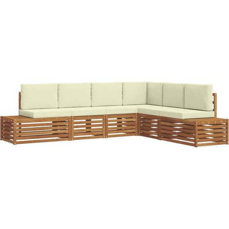 Outdoor Sofa Set Natural and Cream 273 x 213.5 x 73 cm vidaXL