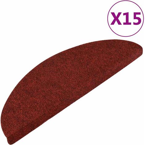 Maison Exclusive - Tappeti Adesivi per Scale 15 pz 56x17x3 cm Rossi (1/5)
