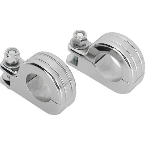 Motorrad-Fußrasten aus Aluminium, Montagesatz mit Bremssattelklemme und Pedalstütze, Silber, robuste Motorradbefestigung (1/5)