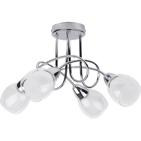 Spot light sistema ferroviario Dave vetro metallo cromato Ø41cm H: 23cm (1/4)