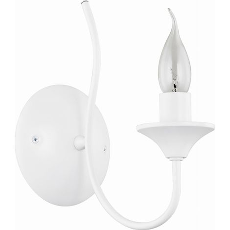 Alfa UNITY White Metal Wall Light Sconce, 1x E27 Socket Max 60W, Dimmable with Dimmable Bulb, Indoor IP20, Modern Minimalist 26x13x22 cm, for Bedroom, Living Room, Hallway (1/3)