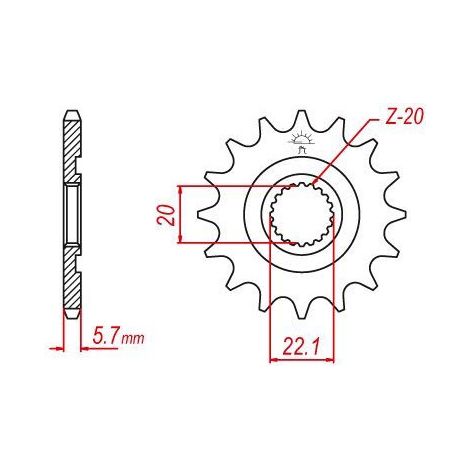 Pignon TT Lightweight compatible avec les motos des marques Gas Gas / Yamaha - 520 - 12 Dents - Made in Germany (1/2)