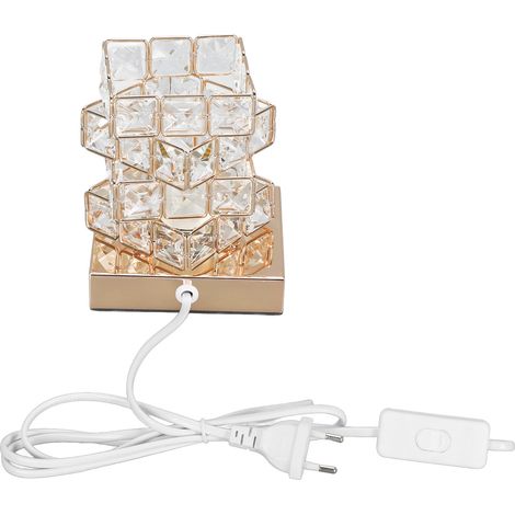 Ortviai Lampe de table en cristal design minimaliste avec interrupteur tactile – pour douille E27/E26