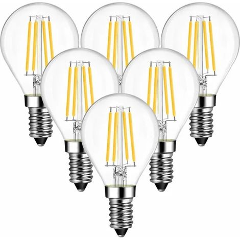 Ampoule G45, petit pas de vis E14, 4 W, non dimmable, lot de 6 [Classe énergétique A++] (1/5)