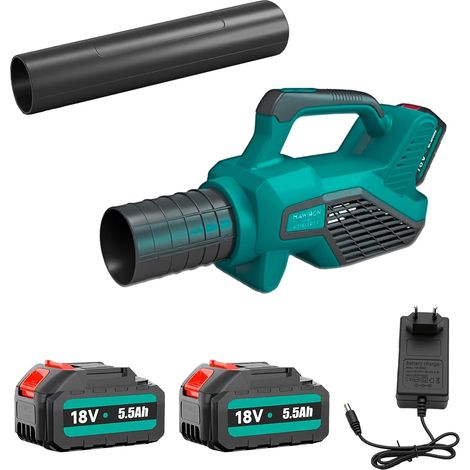 Souffleur de Feuilles sans Fil 18V – Lot 2 Accus 5000mAh & Chargeur, 530 CFM – 100 MPH, Nettoie Feuilles, Neige Légère, Poils D'animaux et Atelier en un Instant (1/5)