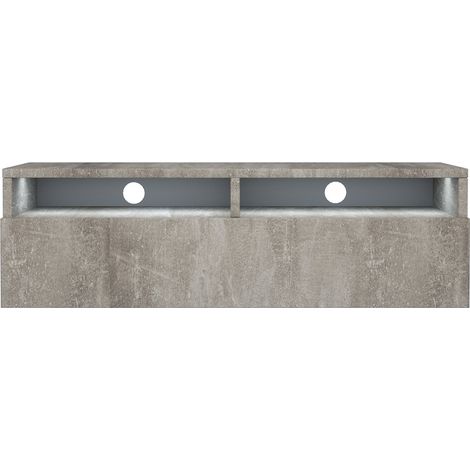 Selsey REDNAW - TV-Schrank / TV-Board stehend / hängend, 100 cm breit (Betonoptik Matt mit LED) (1/4)