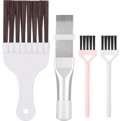 Lot de 4 peignes à lamelles pour climatisation, échangeur de chaleur, condensateur et sèche-linge, nettoyeur à lamelles avec brosse, pour sèche-linge à pompe à chaleur et radiateur (1/5)