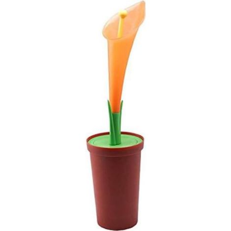 Fleur Brosse de WC Polypropylène Orange/Marron/Vert 13 x 13 x 49,5 cm (1/4)