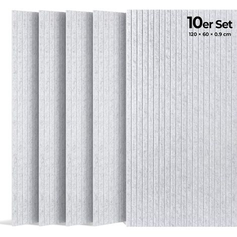 10 x Large Grey Plates Selbstklebend 30 x 26 x 0.9 cm Set de Panneaux Muraux Gris (1/5)