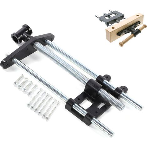 AIPERQ 10.5" Bench Vise, Woodworking Vise, 360° Rotating Workbench Vise, Adjustable Tabletop Bench Vise, Tilting Drill Vise (1/4)