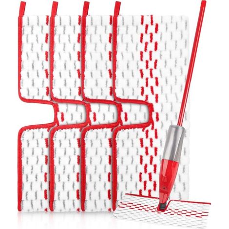 Houhence – Lot de 4 recharges microfibre pour serpillère Vileda 1-2 Spraymax – Lavables et réutilisables – Nettoyage en profondeur tous types de sols (1/5)