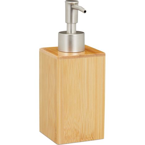 Elegante dispenser per sapone da bagno 17,5 x 6,5 x 6,5 cm in bambù naturale 130008911