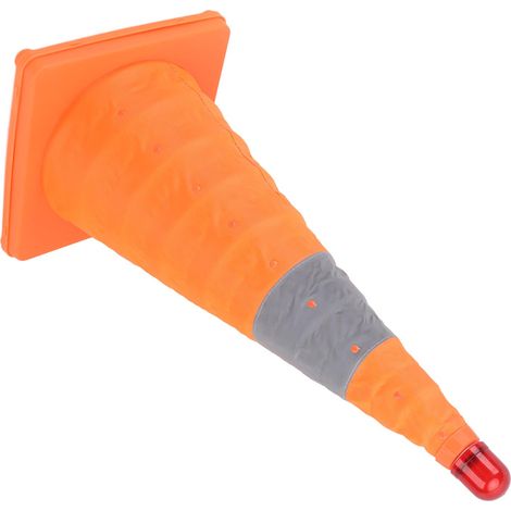 Cône de signalisation pliable anti-vieillissement 60 x 29 x 29 cm avec feu de signalisation pour parking public (1/5)
