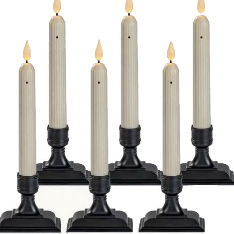 Bougie Led Fenêtre - Capteur Crépuscule - Colonne Romaine 7 Pouces - Sans Flamme - Alimentation Piles AA - 6 Pièces (1/5)