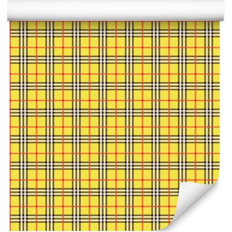 Papier peint à carreaux jaunes et dorés pour salon et chambre 50x1000 cm (1/5)