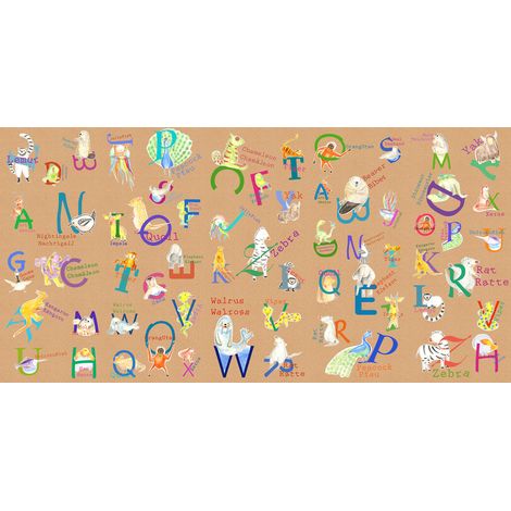 Papier peint panoramique enfant Animaux A-Z (1/4)