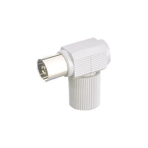 Connecteur femelle d'antenne coaxiale coudée Electro DH. Couleur Blanc 10.538/BL 8430552010356