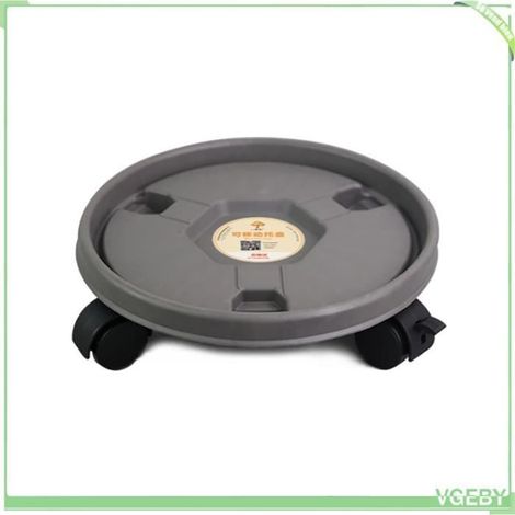 Support Roulette Porte Plante - V GEBY - Gris - Diamètre 26cm - ABS - Universel (1/2)