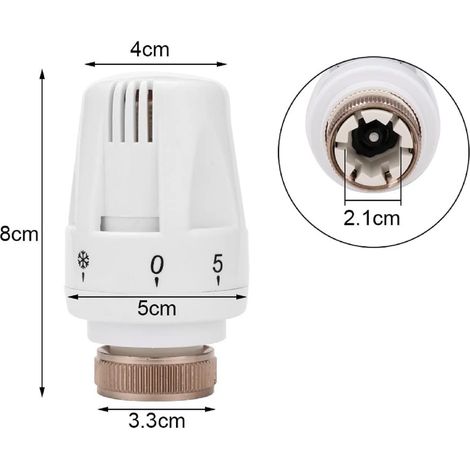 Thermostatic Radiator Head TRV Radiator Thermostat Head M 30 x 1.5 Thermostatic Radiator Valve Replacement Head Radiator Valve Heating System Control (1/5)