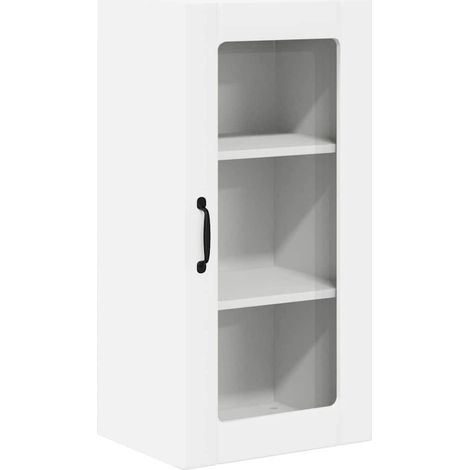 Maison Exclusive - Mobile in vetro da parete PORTO Bianco 40 x 31 x 80 cm