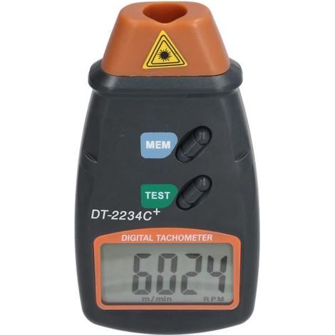 TMISHION Tachymètre numérique DT‑2234C+ Tachymètre laser numérique Compteur de vitesse sans contact de haute précision pour (1/4)