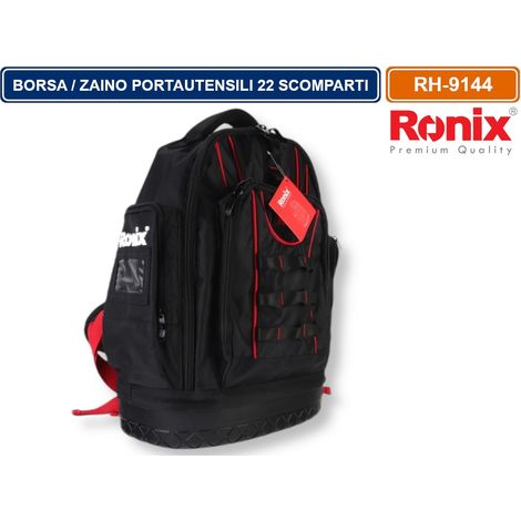 RONIX RH -9144 BORSA ZAINO PORTAUTENSILI 22 SCOMPARTI TESSUTO OXFORD 1680D (1/5)