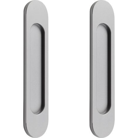 Manijas para puertas corredizas de 2 x 18 cm, tiradores empotrados de aluminio para puertas corredizas de granero, ventanas y armarios. No requiere taladros. Se puede usar pegamento sin clavos.