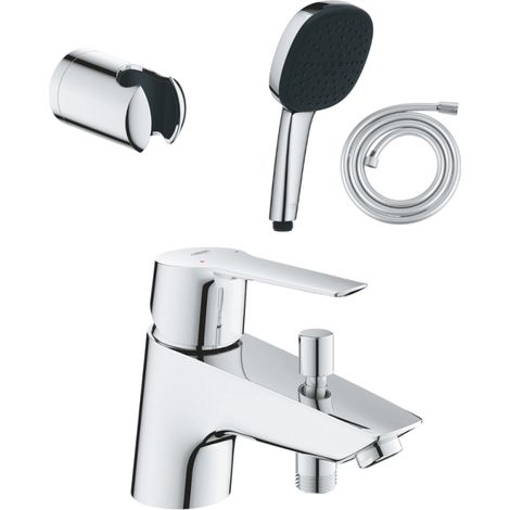 Pack mitigeur mécanique GROHE Quickfix Start 2021 + Douchette 2 jets GROHE Vitalio Comfort 110 + Flexible1750 mm et support