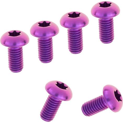 Lot de six vis à disque de frein de vélo M5x10/12 mm bleu-violet (1/4)
