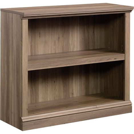 Bibliothèque Bois 2 Niveaux Étagère Réglable Chêne Brun Gris Carlo W600 (1/5)
