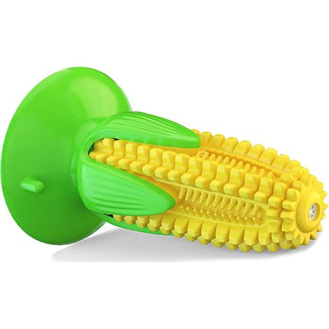 MINKUROW Hundezahnbürste, Kauspielzeug für Hunde, Kauspielzeug, unzerstörbares Hundespielzeug, Hundespielzeug, Zahnpflege, Naturkautschuk-Zahnreinigungsstift (Gelb) (1/5)