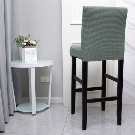 Housse de Chaise de Bar - Extensible - Vert Matcha - Lavable en Machine - Pour Tabouret avec Dossier - Lot de 4 (1/4)