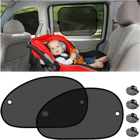 2 Pièces Pare-Soleil pour Vitres Latérales Voiture, Pare-Soleil Vitres Contre L'éblouissement Et Les Rayons du Soleil Ventouse, Protection Solaire pour Siège De Voiture Et Bebe(65x38cm)