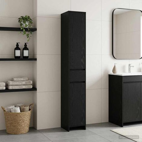 Mueble de Cuarto de Baño Roble Negro 30 x 33 x 190 cm