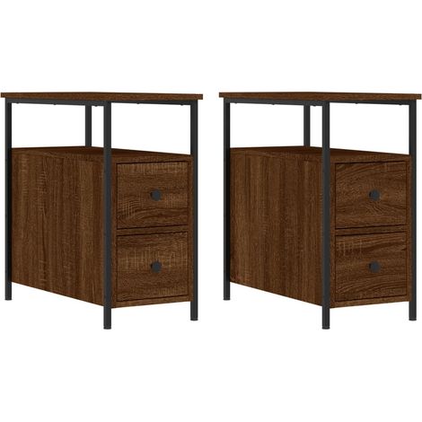 Maison Exclusive - Nachttische 2 Stk. Braun Eichen-Optik 30x60x60