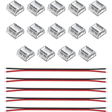 Kit de connecteurs LED 3, 4 et 2 broches avec câbles 20 AWG, 14 connecteurs transparents et 5 câbles de 15 cm, connecteur rapide électrique pour ruban LED. (1/5)