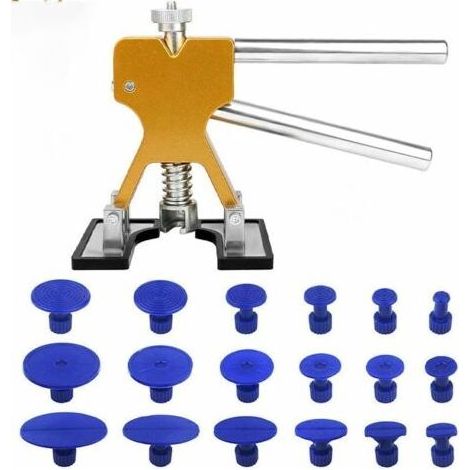 Kit Débosselage sans Peinture, Outil Débosselage Carrosserie avec 18 Ventouses Bleu pour Automobile, Réfrigérateur,Moto, Machine à Laver,de