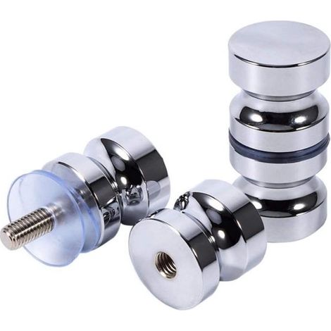 Set di 2 maniglie a parete per doccia, pomelli per porta del bagno in acciaio inox massiccio per sostituire le porte in vetro rigato (dimensioni: 6 x 3 x 3 cm) (1/5)