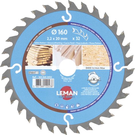 LAME CIRC.HM BOIS D160X2.2X20 Z=32 ALT POS - 365.160.2032 - LEMAN