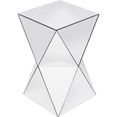 Table d'appoint Triangle Design, Verre Miroir, 54x32x32 cm (1/4)