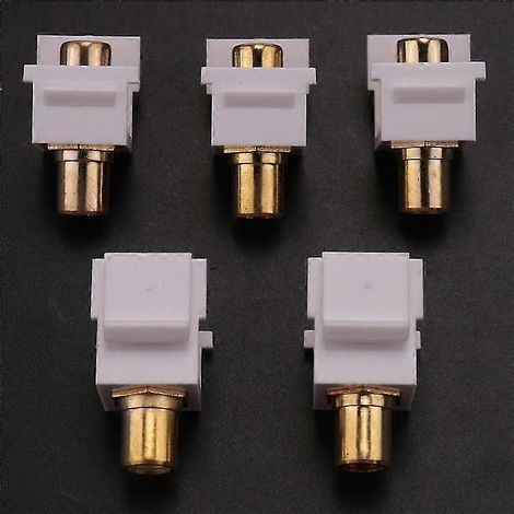 5er-Pack Cinch-Buchsen-Einsatzstecker, Buchse, Snap-In-Adapter, Anschluss vergoldet oder Inline-Kupplung für (1/5)