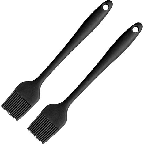 21 cm lange Silikon-Küchenpinsel – schwarz – für Gebäck, Grillen und Kochen – lebensmittelecht (1/5)