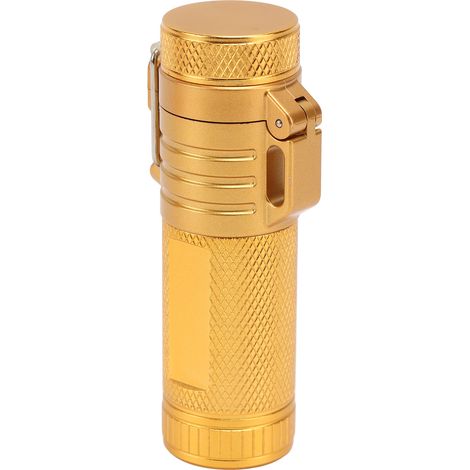 Briquet électrique étanche à double arc, coupe-vent et rechargeable 220 mAh, idéal pour le camping (couleur or). (1/5)