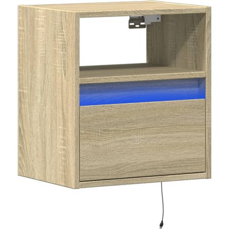 Mobile TV multimediale scaffale per televisione credenza televisione sala da pranzo soggiorno camera da letto a parete con luci LED rovere Sonoma 41 x 31 x 45 cm marrone 020028017