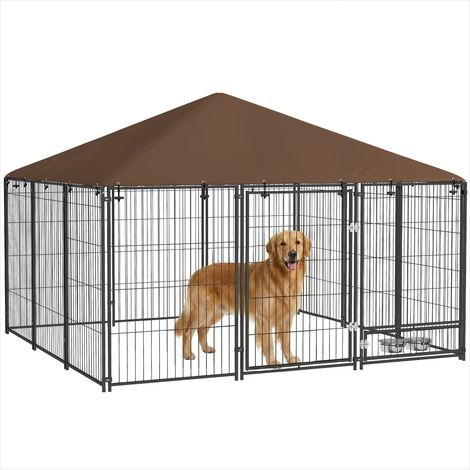 Cage de transport pour animaux café en acier 211 x 211 x 151 cm (1/5)